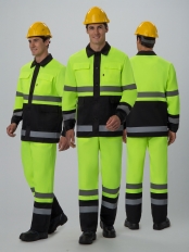 Костюм Дорожник (тк.Смесовая,210) п/к, лимонный/черный