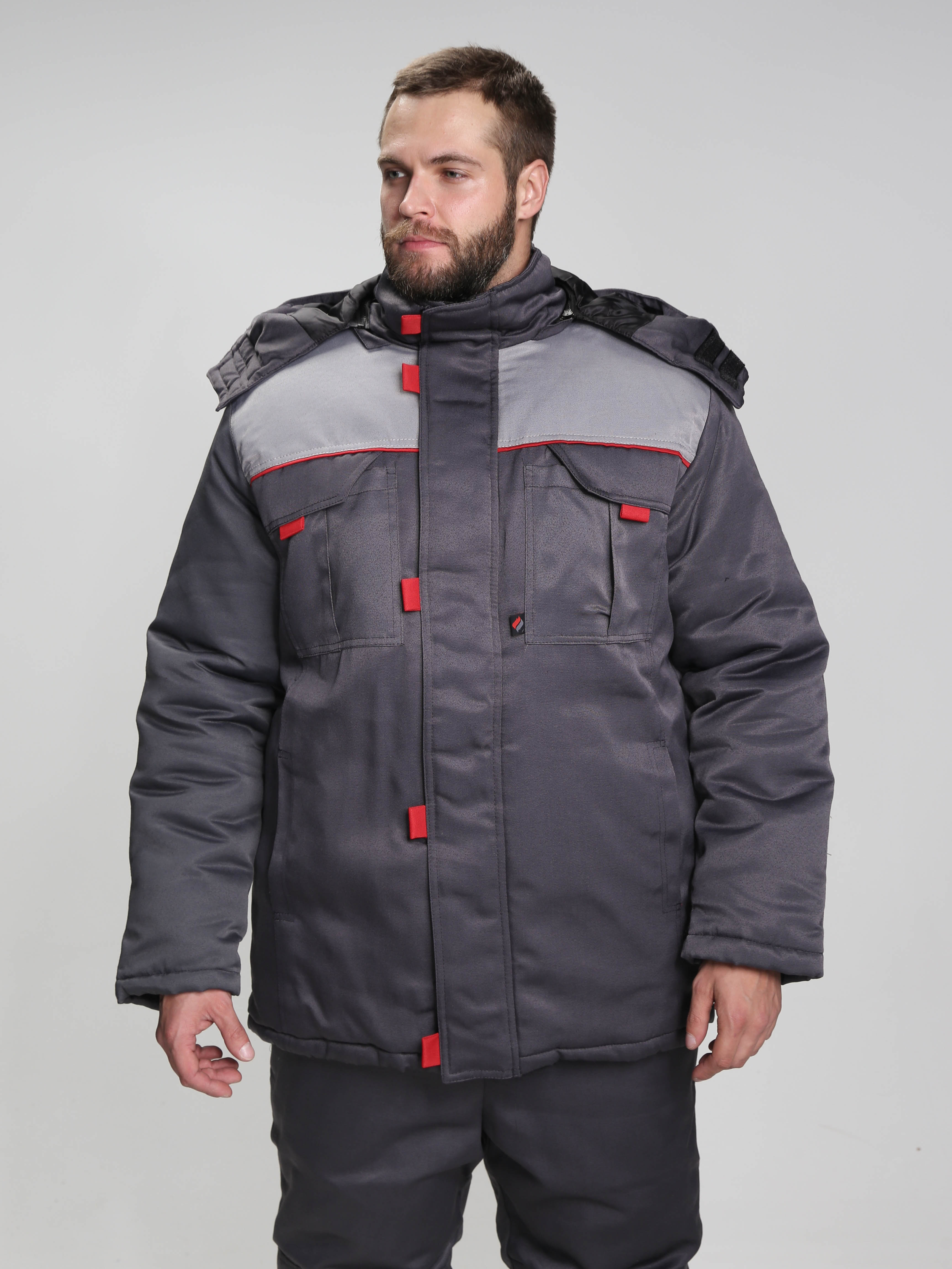 Костюм зимний Фаворит-1 (тк.Смесовая,210) брюки, т.серый/св.серый