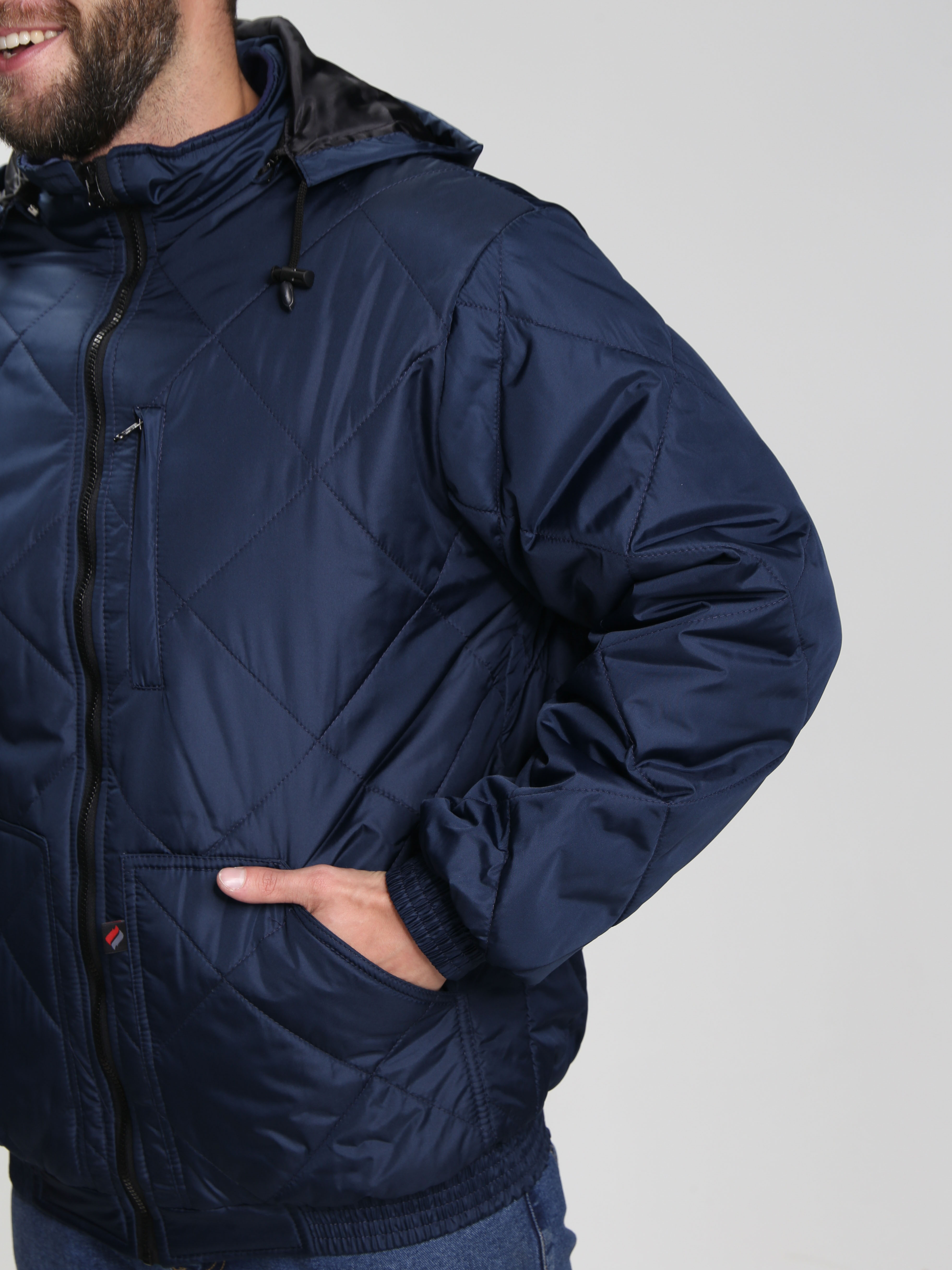 Куртка демисезонная Бомбер-Люкс (тк.Дюспо), т.синий