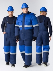 Костюм зимний Профи-Норд (тк.Смесовая,250) п/к, т.синий/васильковый