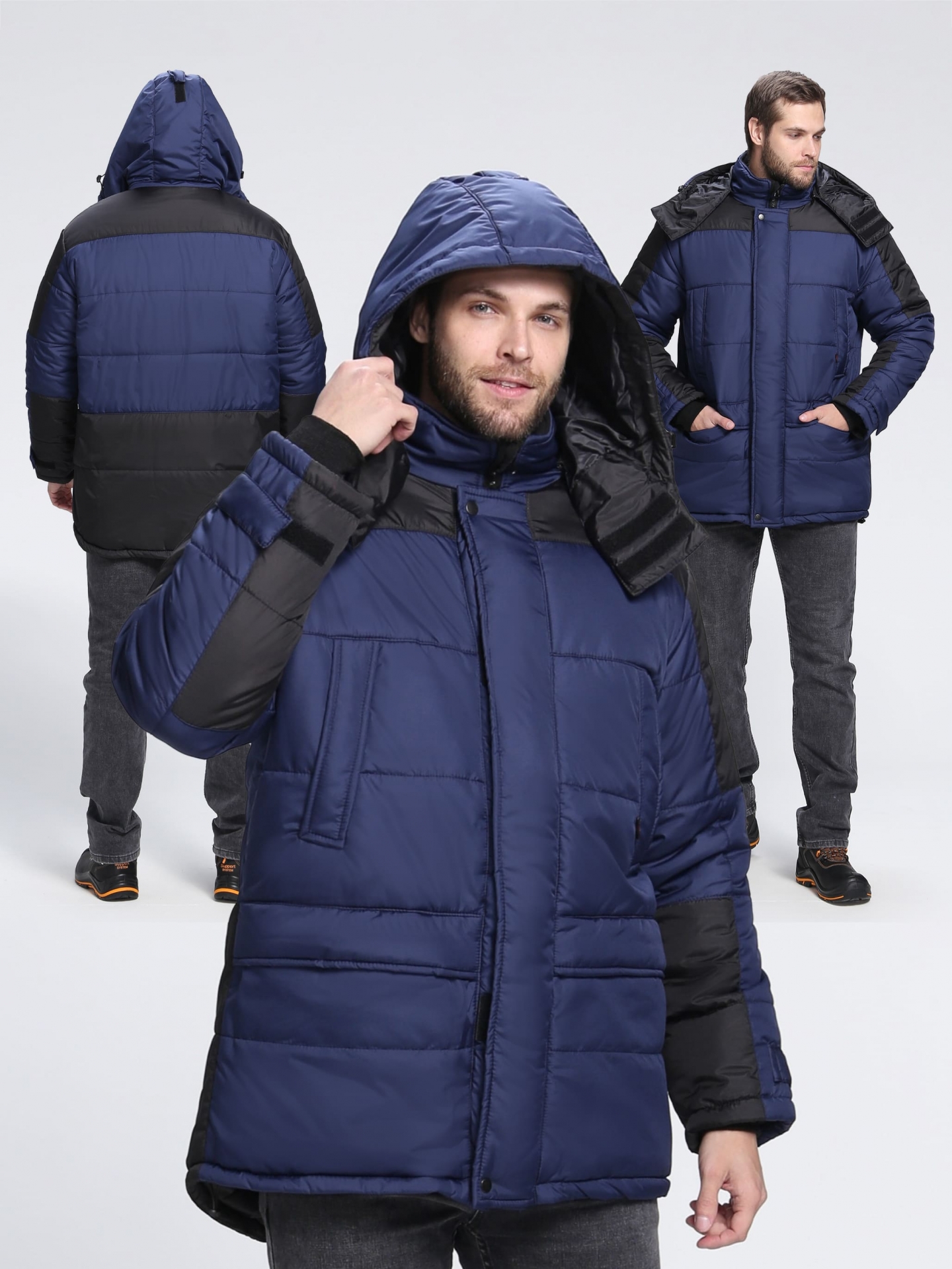 Куртка зимняя Европа (тк.Дюспо), т.синий/черный