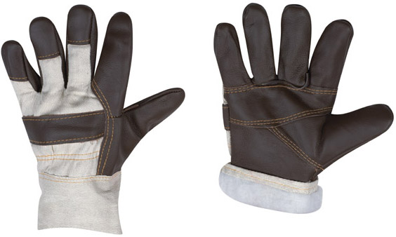 Перчатки кожаные(иск.) комбинированные утепл.(синтепон)