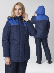 Куртка зимняя женская Снежана (тк.Таслан), т.синий/васильковый