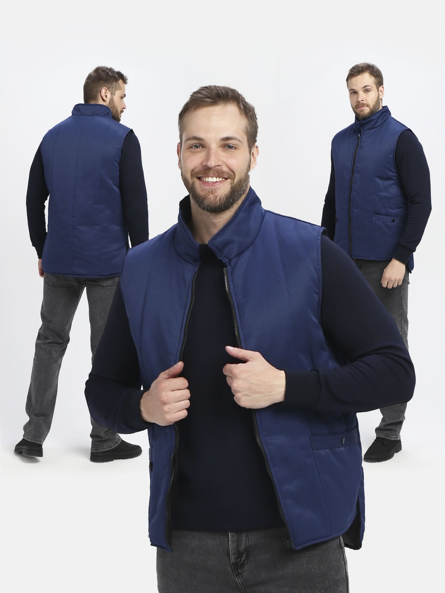 Жилет утепленный Универсальный (тк.Смесовая,210), т.синий