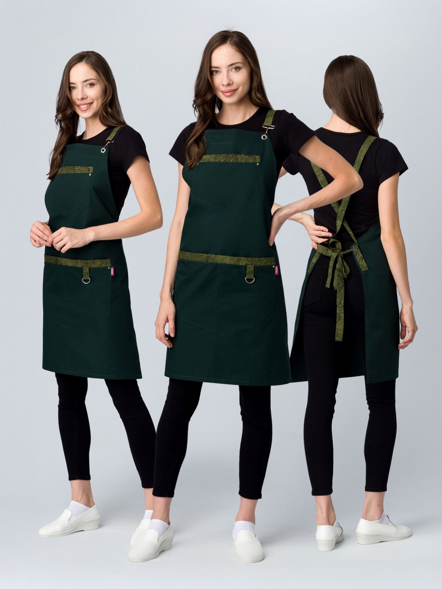 Фартук с грудкой универсальный Прага (тк.Форвард,210), хаки (023)